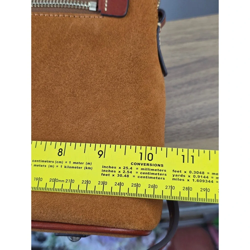 Dooney & Bourke Honey Suede Leather Small Backpack Brown Gold Zip Bag